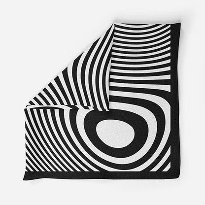 Thee Modern Roots Optical Art Silk Pocket Square
