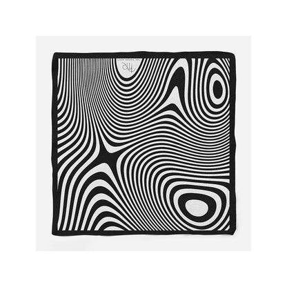 Thee Modern Roots Optical Art Silk Pocket Square