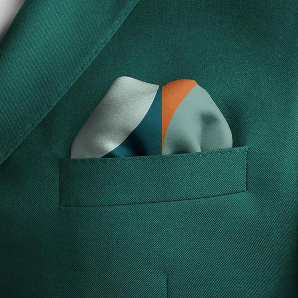 Thee Modern Roots Abstract Arc Silk Pocket Square