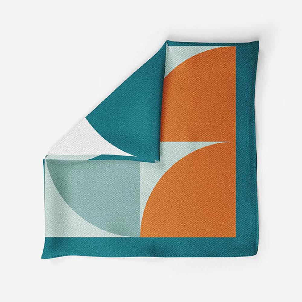 Thee Modern Roots Abstract Arc Silk Pocket Square