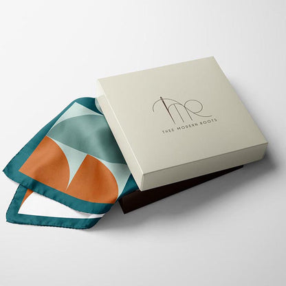 Thee Modern Roots Abstract Arc Silk Pocket Square