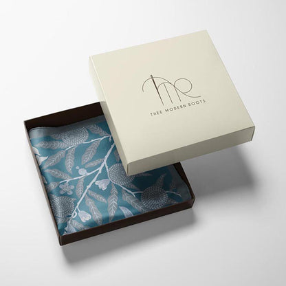 Thee Modern Roots Blue Harvest Silk Pocket Square