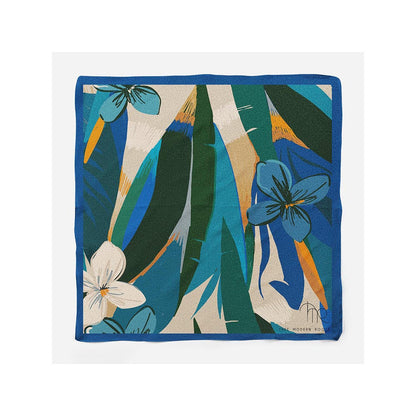 Thee Modern Roots Blue Paradise Silk Pocket Square
