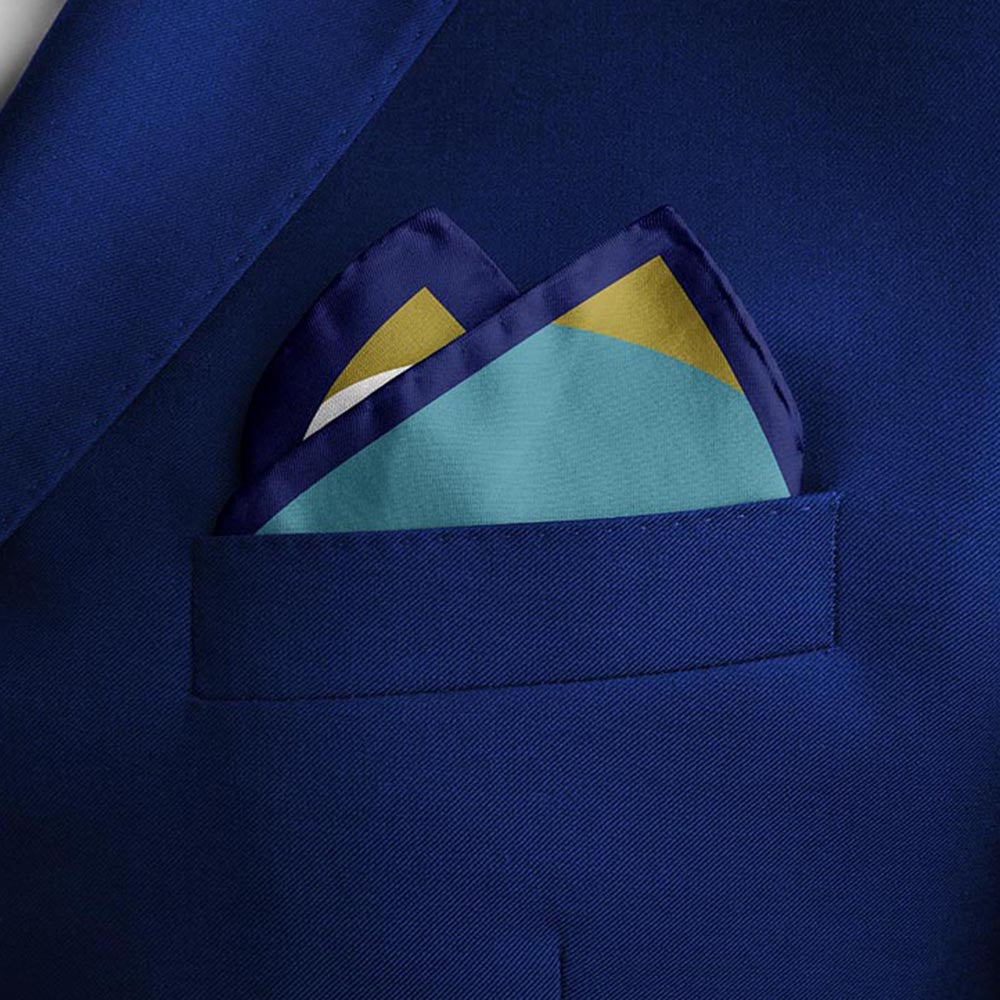 Thee Modern Roots Circular Impressions Silk Pocket Square