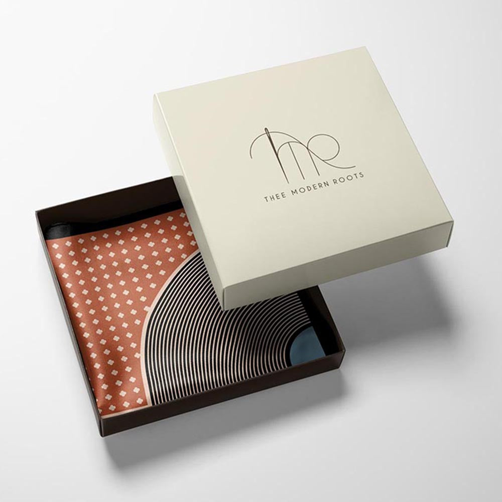 Thee Modern Roots Tawny Petals Silk Pocket Square