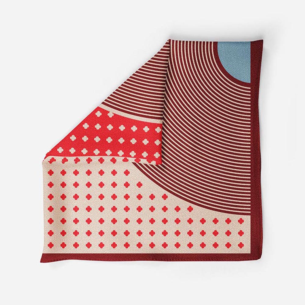 Thee Modern Roots Geometric Garden Silk Pocket Square