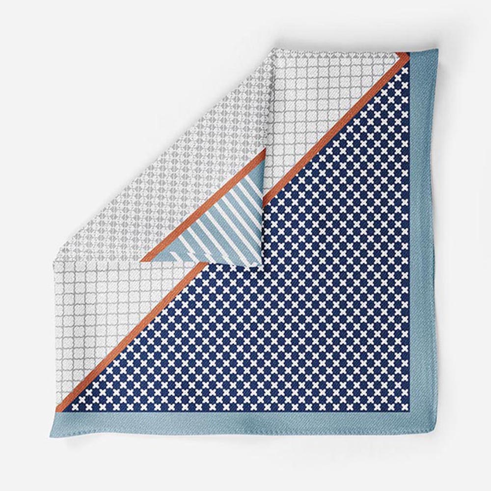 Thee Modern Roots Midnight Maze Silk Pocket Square