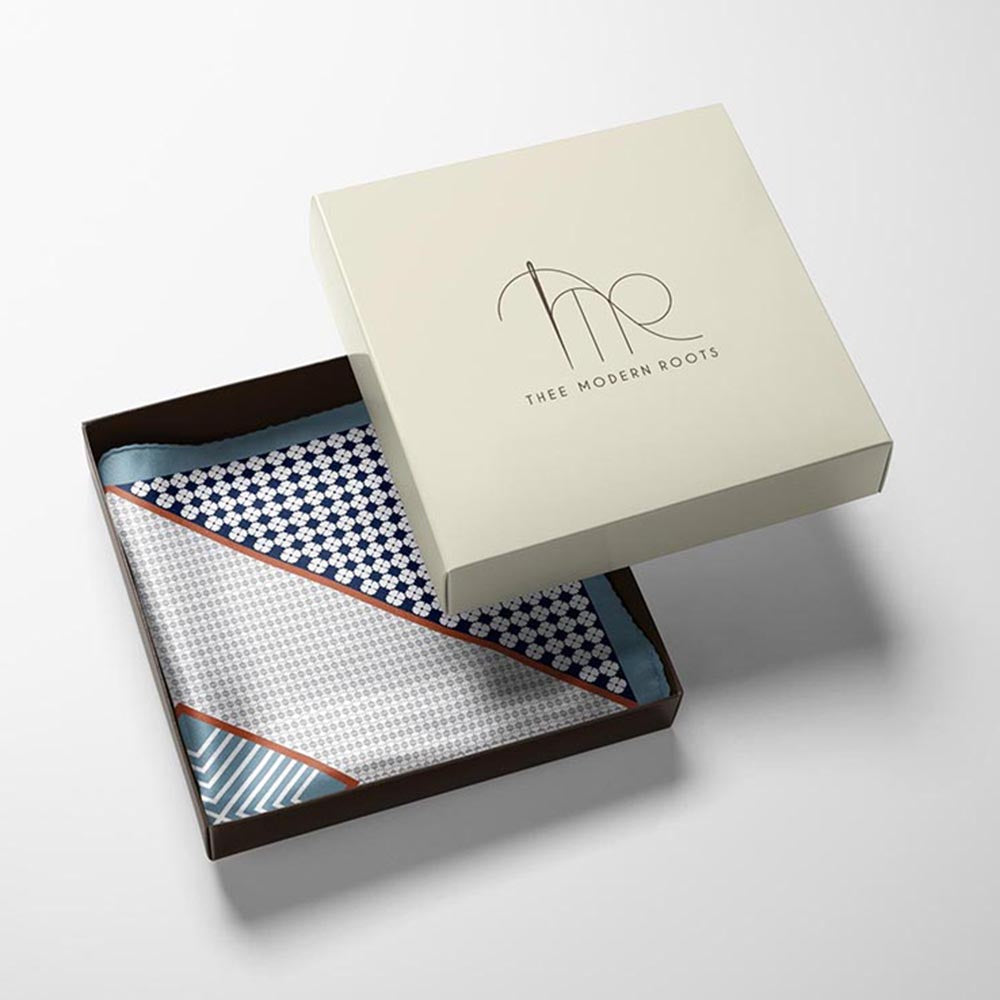 Thee Modern Roots Midnight Maze Silk Pocket Square