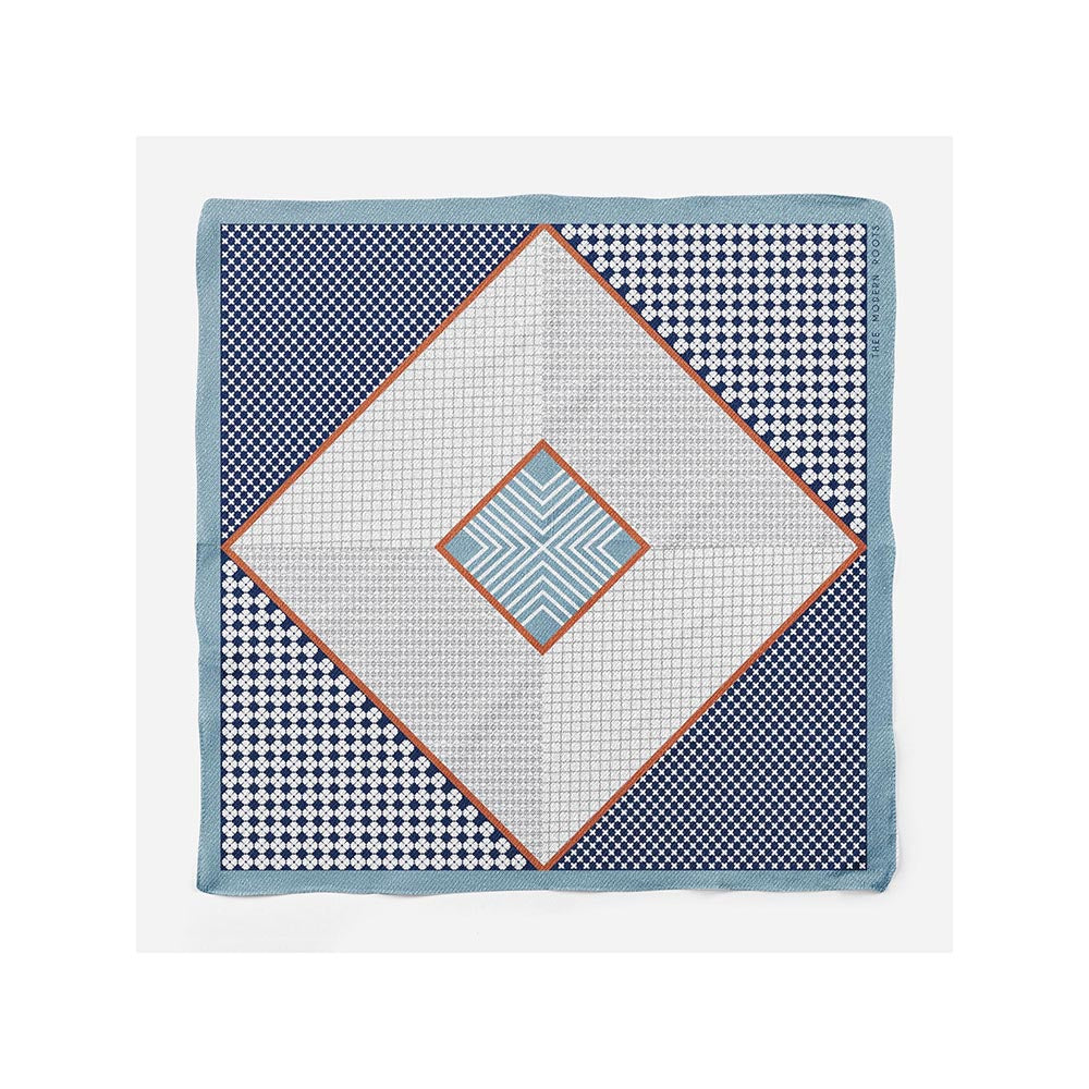 Thee Modern Roots Midnight Maze Silk Pocket Square