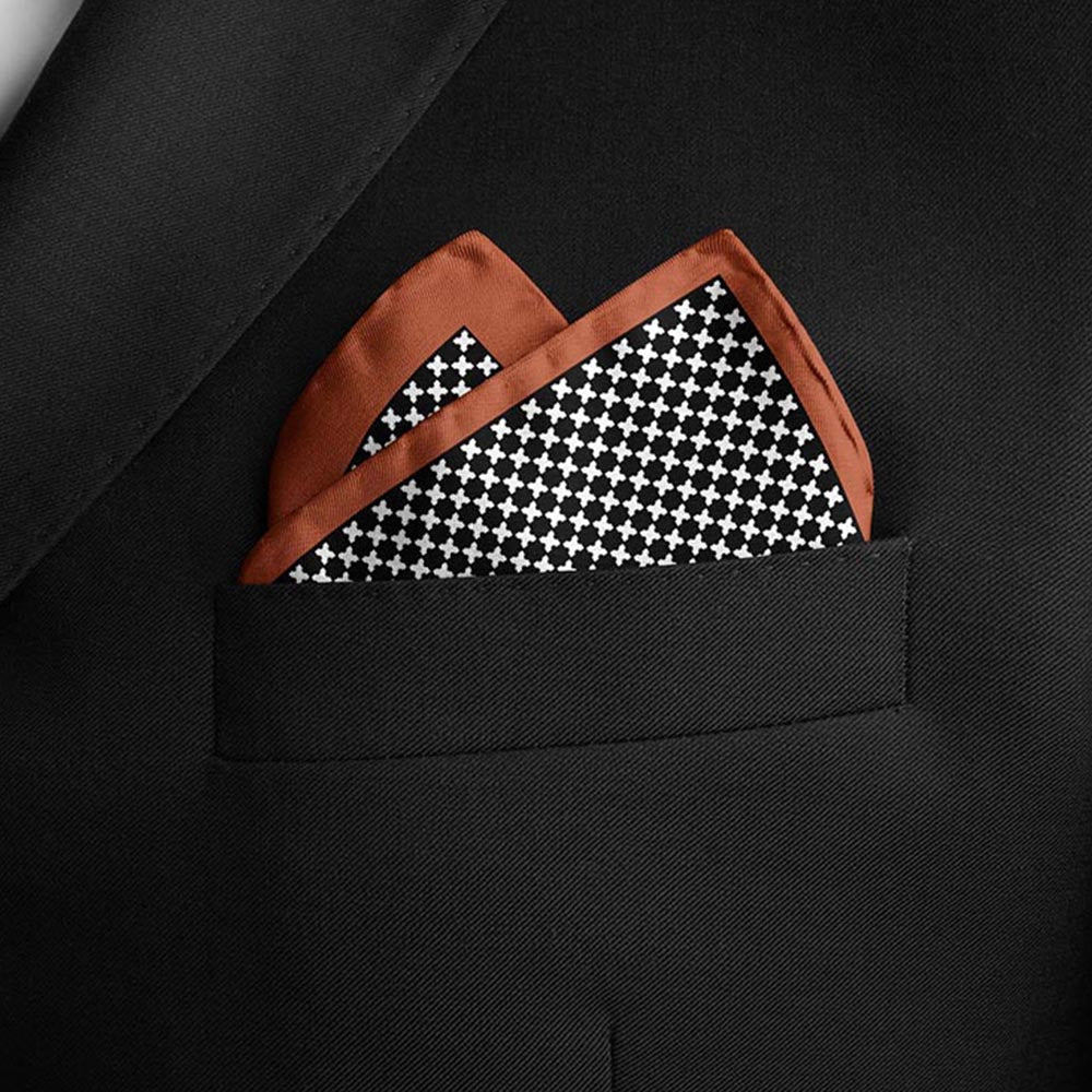 Thee Modern Roots Optical Illusion Silk Pocket Square