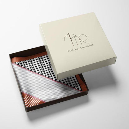 Thee Modern Roots Optical Illusion Silk Pocket Square