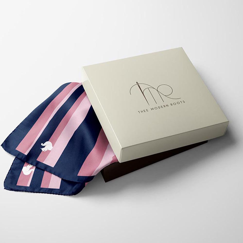 Thee Modern Roots Squirrel Soiree Silk Pocket Square