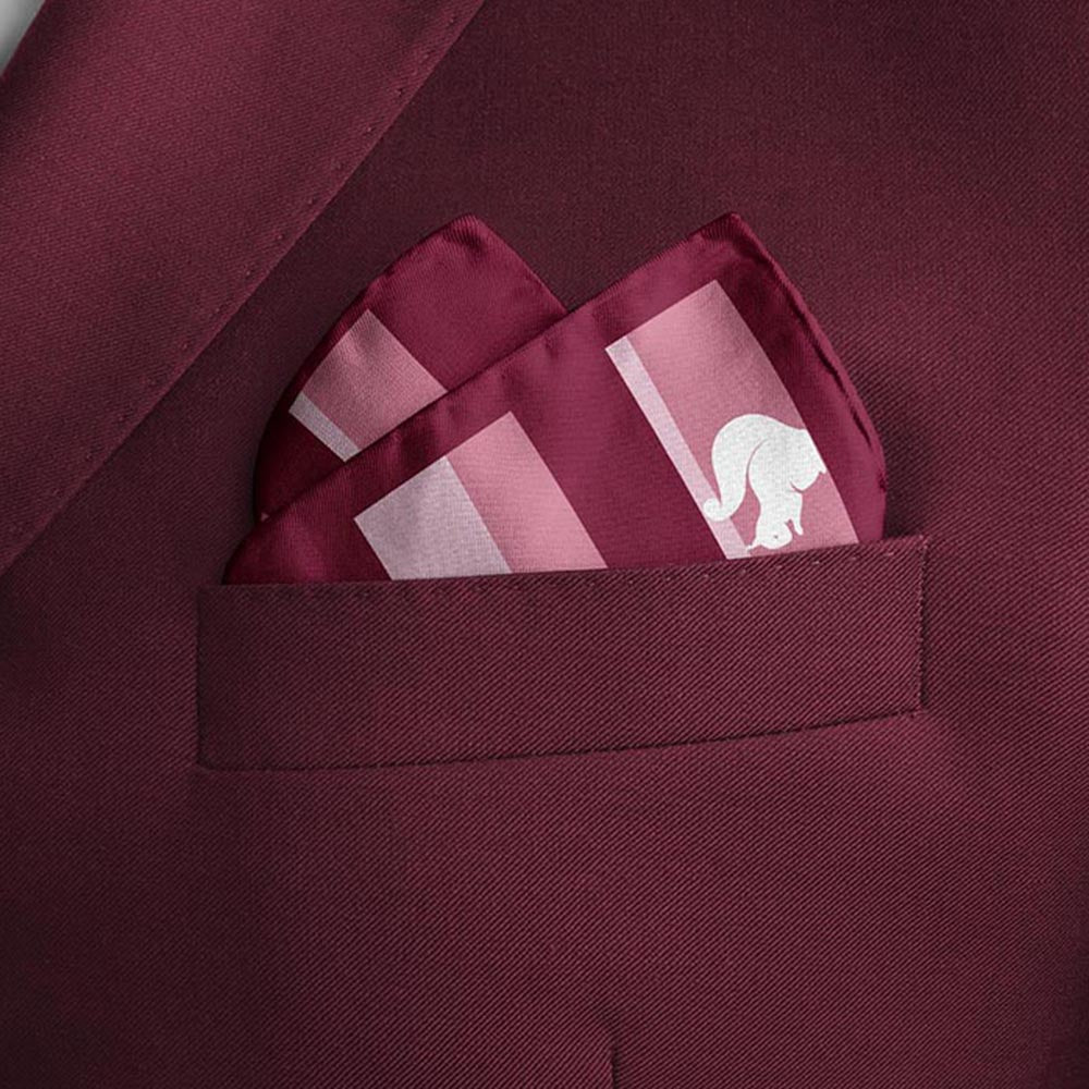 Thee Modern Roots Squirrelly Stripes Silk Pocket Square