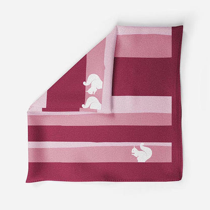Thee Modern Roots Squirrelly Stripes Silk Pocket Square