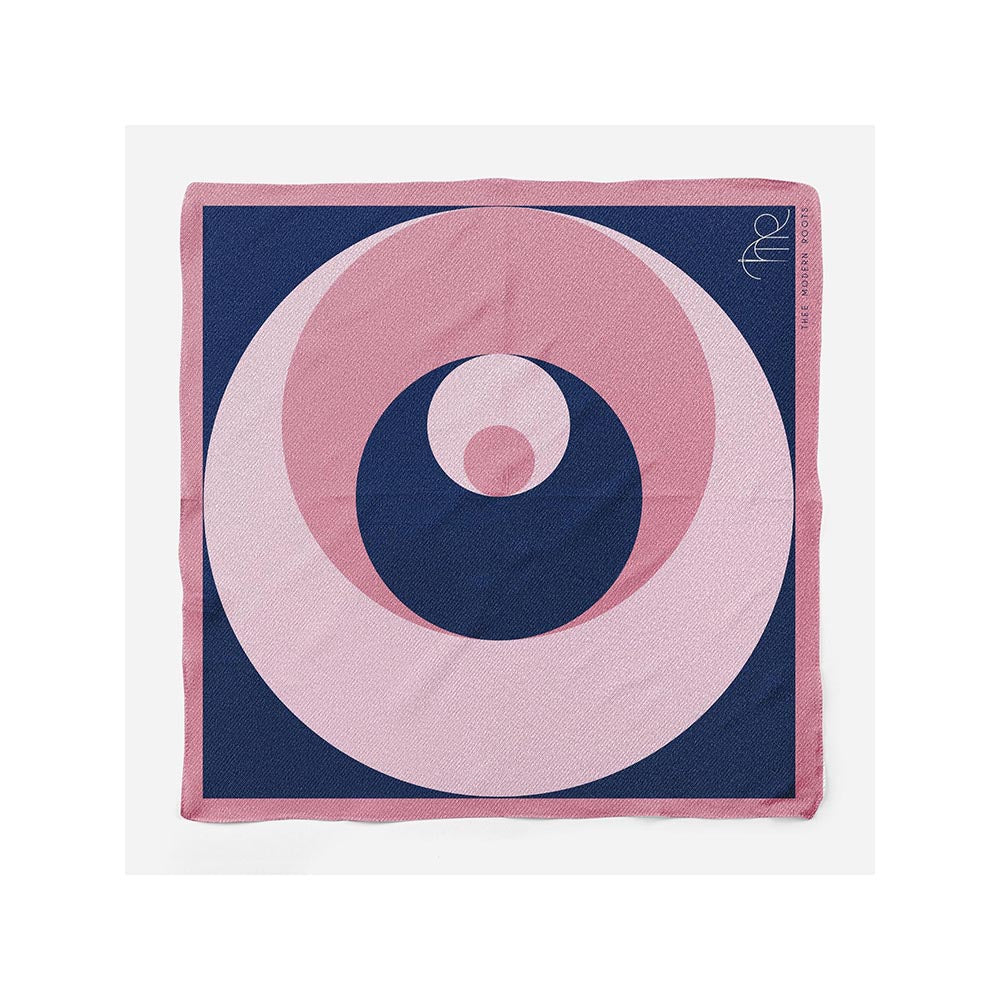 Thee Modern Roots Blue Depths Silk Pocket Square