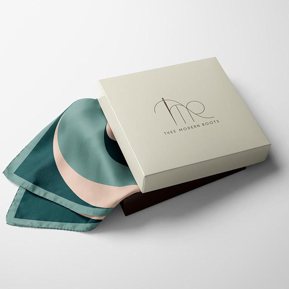 Thee Modern Roots Green Oasis Silk Pocket Square