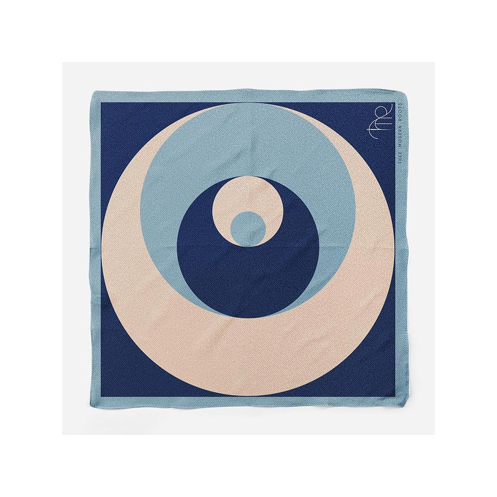 Thee Modern Roots Whirlpool Blues Silk Pocket Square