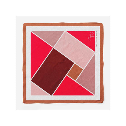 Thee Modern Roots Crimson Mosaic Silk Pocket Square