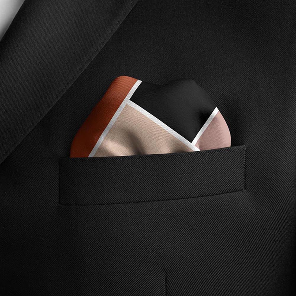 Thee Modern Roots Radiant Checkers Silk Pocket Square