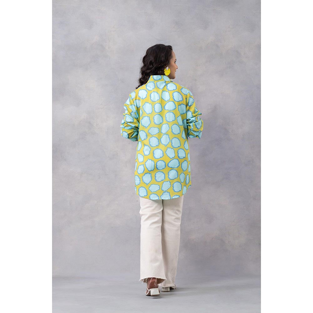 Thee Modern Roots Mango Polka Print Cotton Mul Shirt - Multi-Color