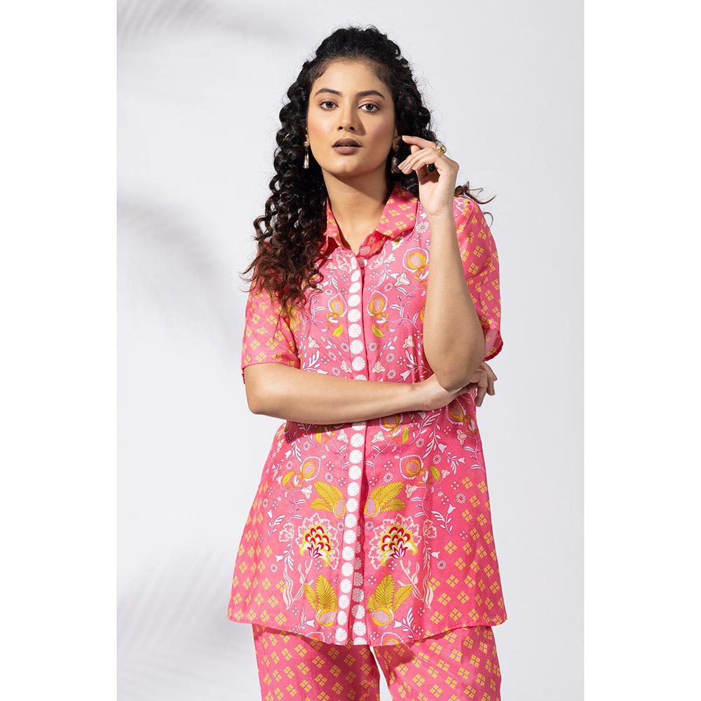 Thee Modern Roots Pink Flora Shirt