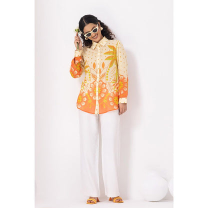 Thee Modern Roots Carnival Palm Shirt - Peach