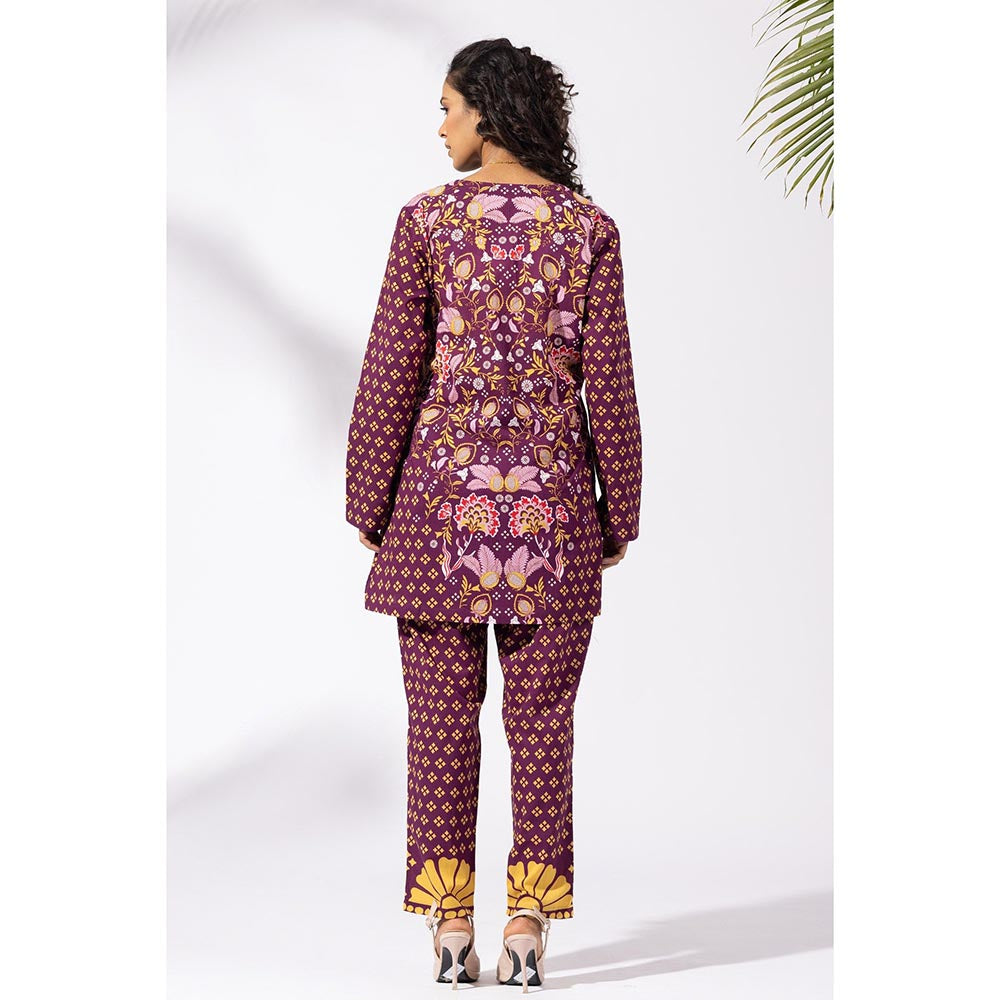 Thee Modern Roots Purple Plum Vineyard Kurti