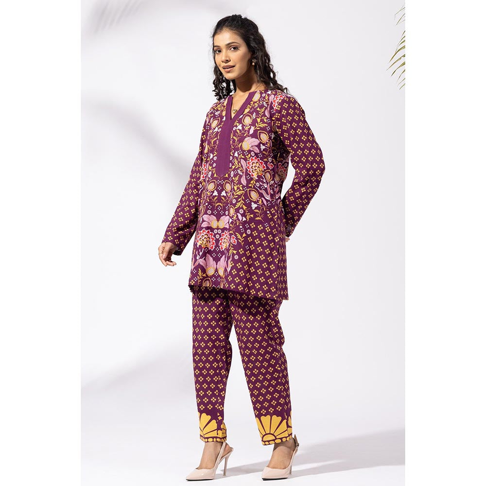 Thee Modern Roots Purple Plum Vineyard Kurti
