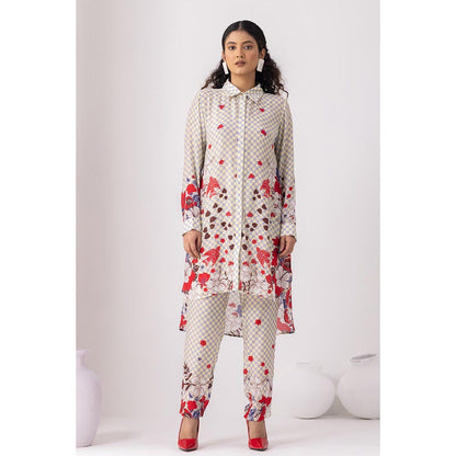 Thee Modern Roots Lavender Checkered Kurta