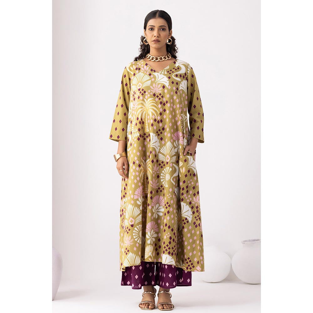 Thee Modern Roots Brown Desert Palm Kurta