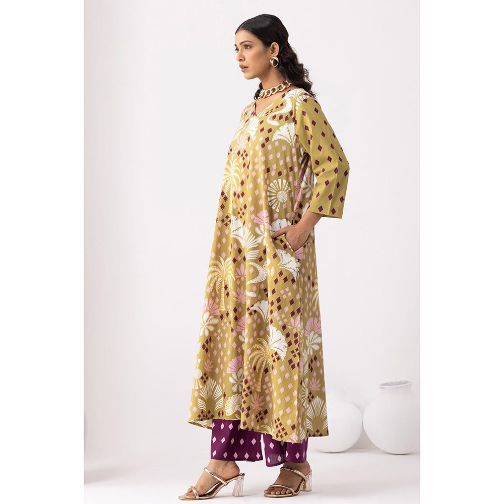 Thee Modern Roots Brown Desert Palm Kurta