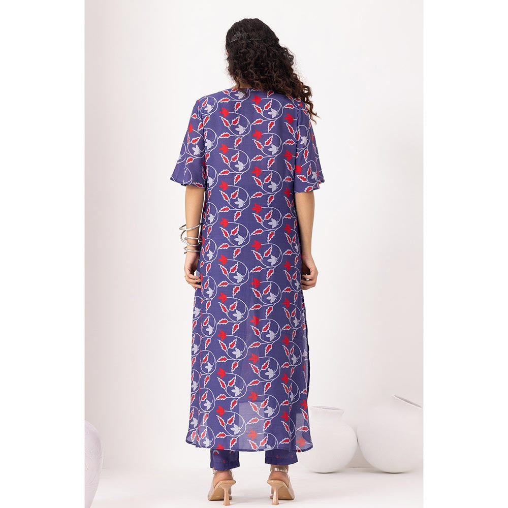 Thee Modern Roots Autumn Ink Blue Kurta
