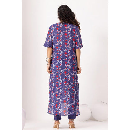 Thee Modern Roots Autumn Ink Blue Kurta