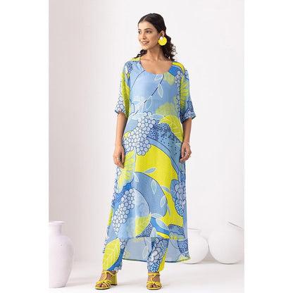 Thee Modern Roots Mystical Ocean Blue Kurta