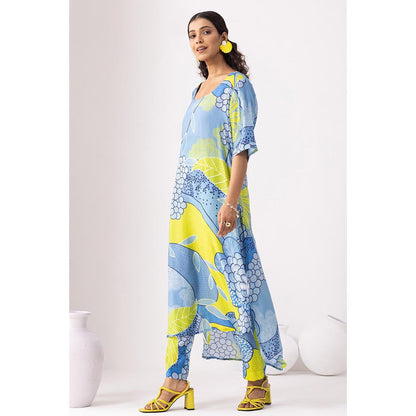 Thee Modern Roots Mystical Ocean Blue Kurta