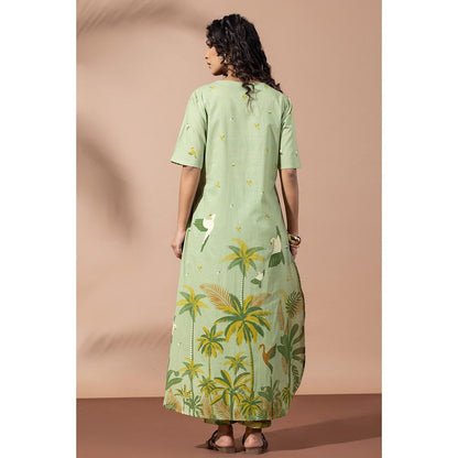 Thee Modern Roots Forest Moss Green Kurta