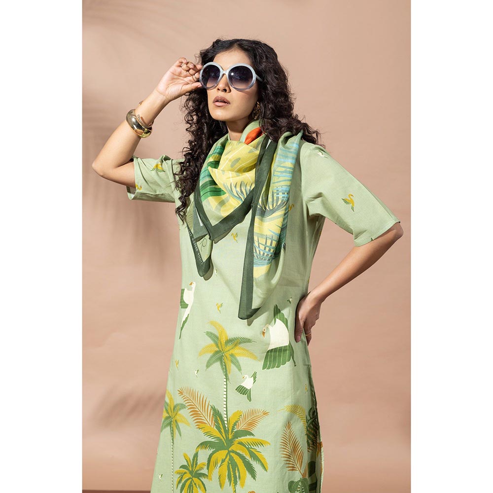 Thee Modern Roots Forest Moss Green Kurta