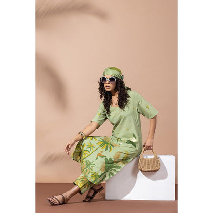 Thee Modern Roots Forest Moss Green Kurta