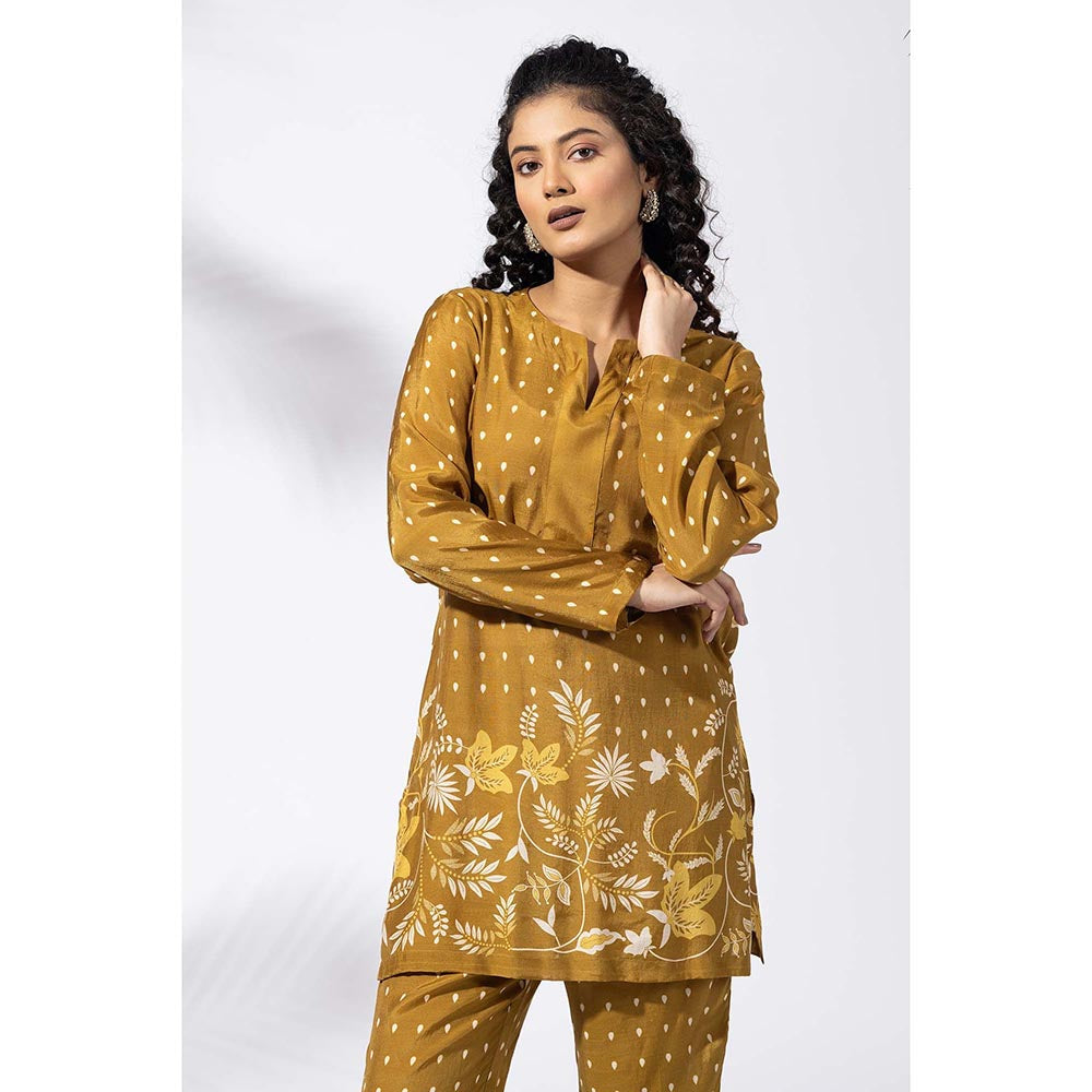 Thee Modern Roots Brown Earthy Bloom Floral Print Co-Ord (Set of 2)