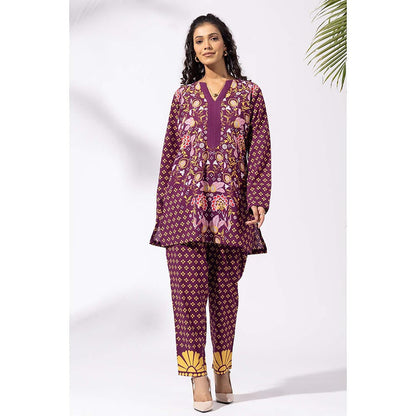 Thee Modern Roots Plum Vineyard Floral Print Co-Ord (Set of 2)