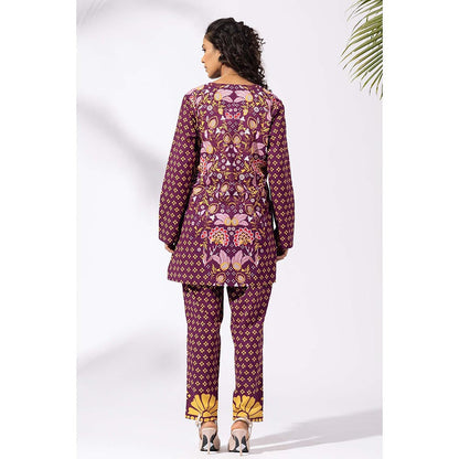 Thee Modern Roots Plum Vineyard Floral Print Co-Ord (Set of 2)