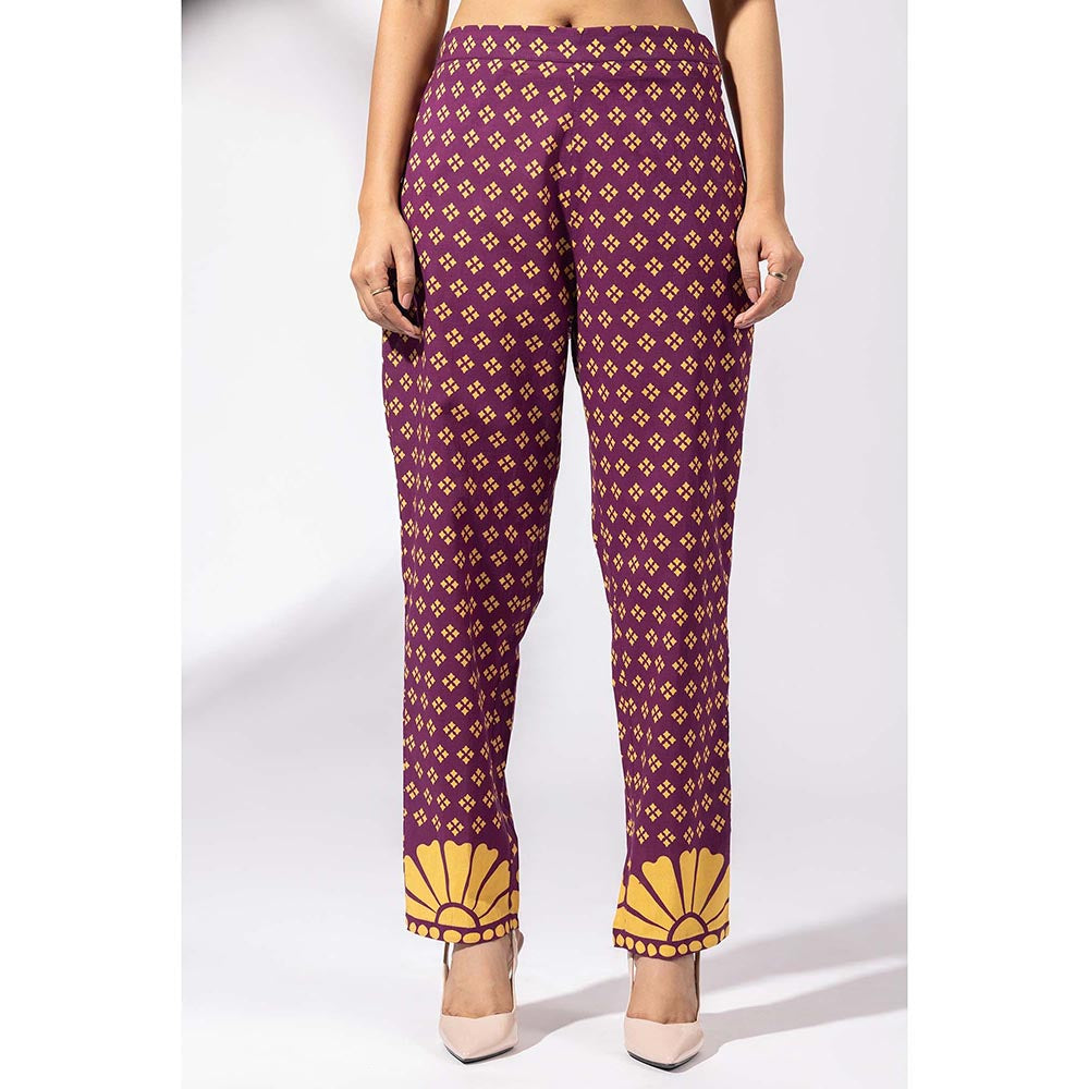 Thee Modern Roots Plum Vineyard Floral Print Co-Ord (Set of 2)