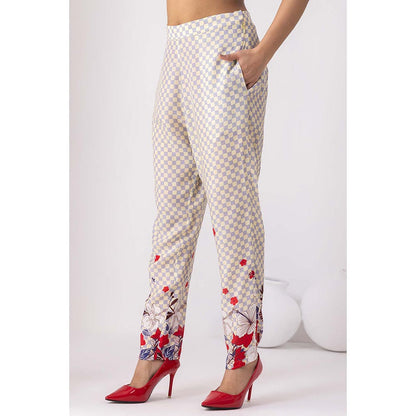 Thee Modern Roots Cream Checkered Print Co-Ord (Set of 2)