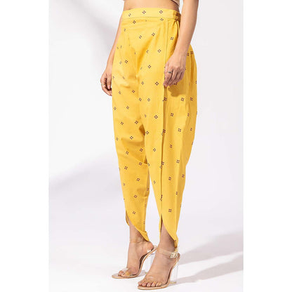 Thee Modern Roots Purple Chevron Plum Printed Kurta and Dhoti (Set of 2)