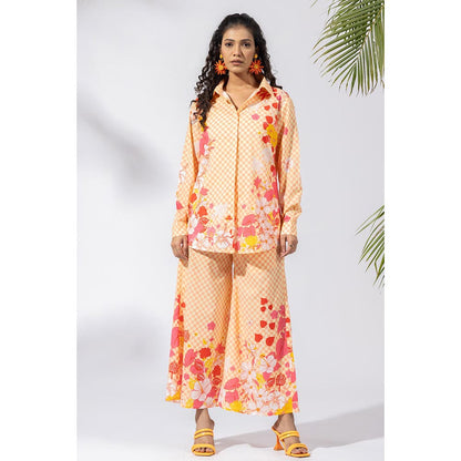 Thee Modern Roots Sundowner Checkered Peach Co-Ord (Set of 2)