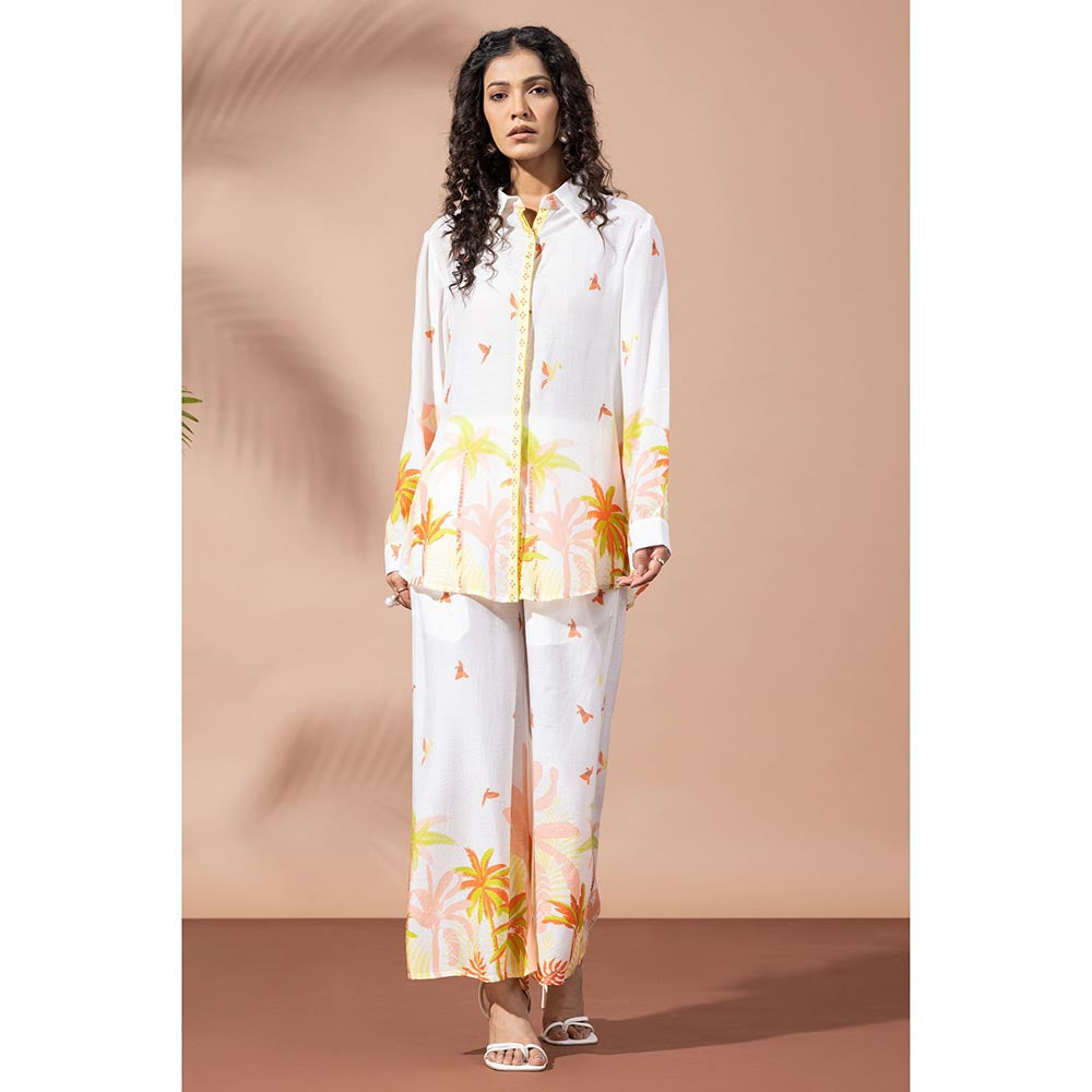 Thee Modern Roots Sunset White Palm Co-Ord (Set of 2)