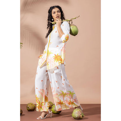 Thee Modern Roots Sunset White Palm Co-Ord (Set of 2)