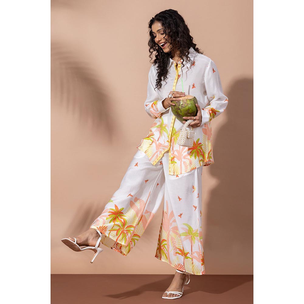 Thee Modern Roots Sunset White Palm Co-Ord (Set of 2)