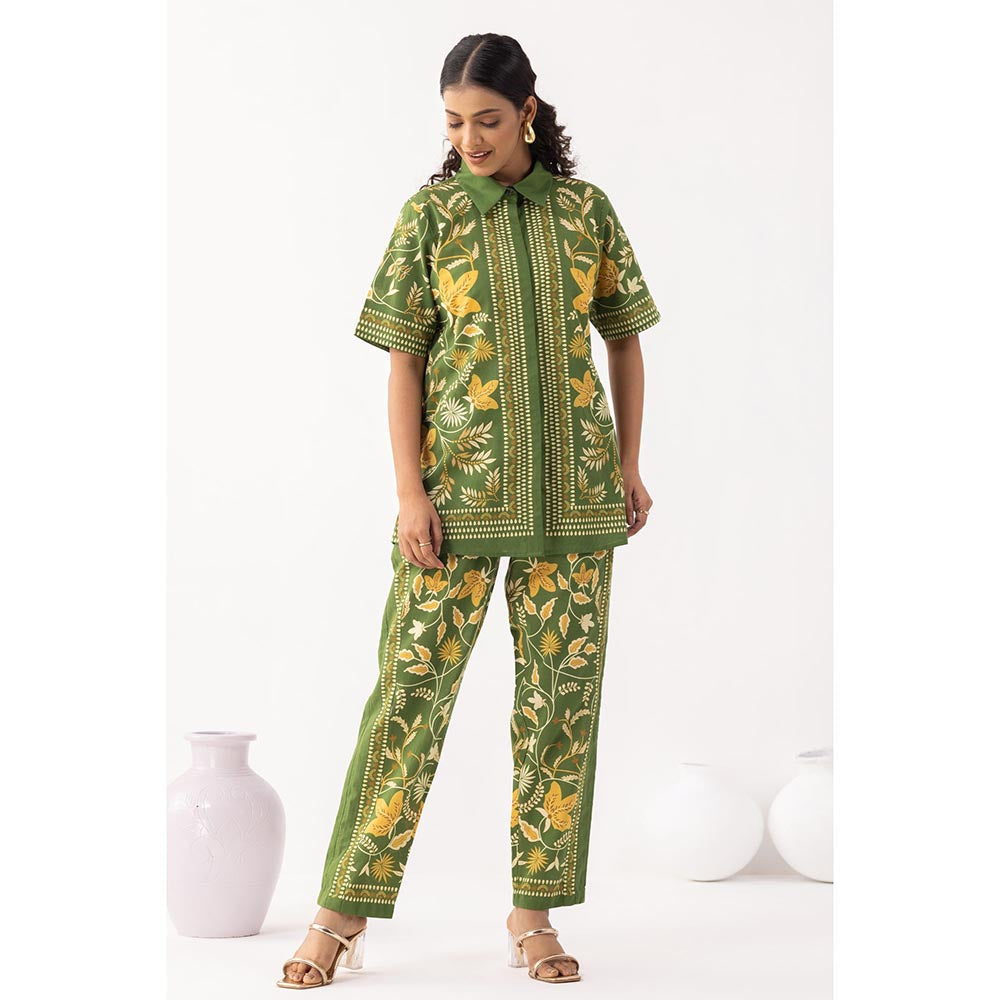 Thee Modern Roots Forest Green Co-Ord (Set of 2)