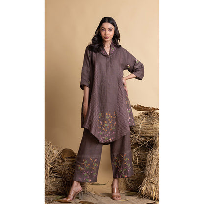 The House of Hemp Women Brown Latest Stylish Kurta and Pant (Set of 2)